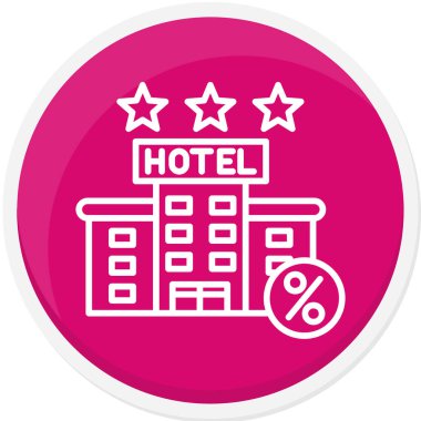 Otelde. Web simgesi basit illüstrasyon