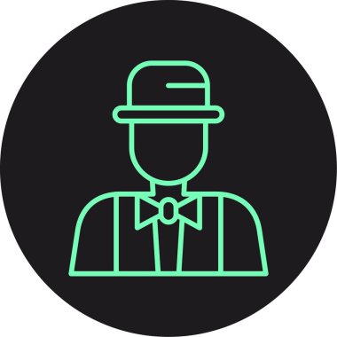 Benzersiz erkek vektör çizgisi simgesi