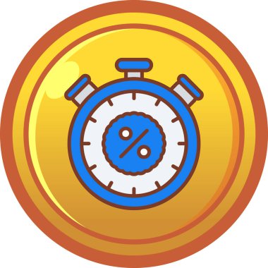 Kronometre simgesi beyaz arkaplanda izole edilmiş.