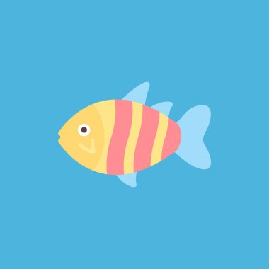 Balık düz simgesi. Vektör çizim