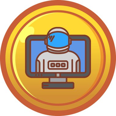 Bir dizüstü bilgisayar simgesinin vektör illüstrasyonu