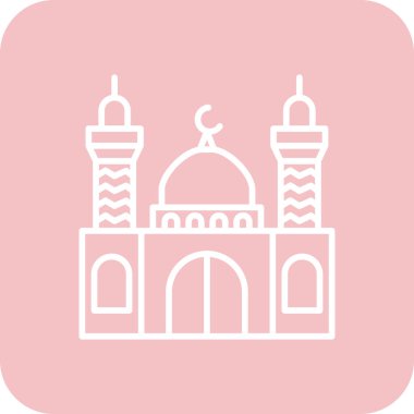 Raamadan Mübarek cami simgesi tam taslak biçiminde
