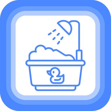 Banyo web simgesi, vektör illüstrasyonu