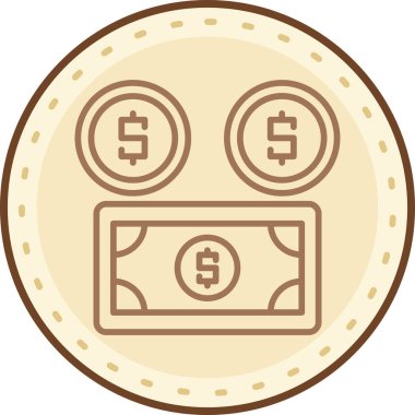 Para için. Web simgesi basit illüstrasyon