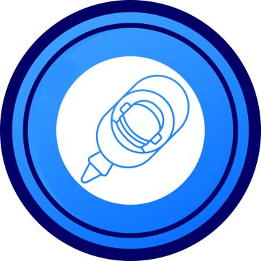 Mavi ve beyaz renkli dairesel bir simgenin vektör illüstrasyonu