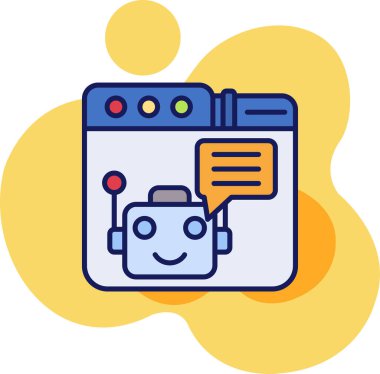 robot. Web simgesi basit illüstrasyon