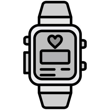 Akıllı saat simgesi ana hat vektörü. akıllı saat