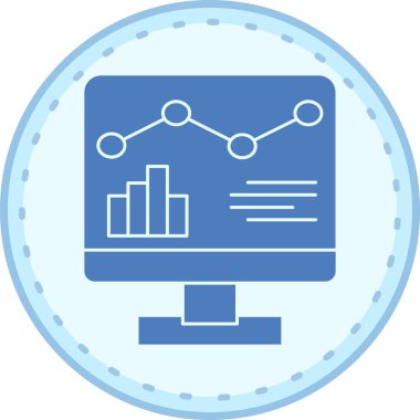 Veri analiz kavramının bir web simgesinin vektör illüstrasyonu