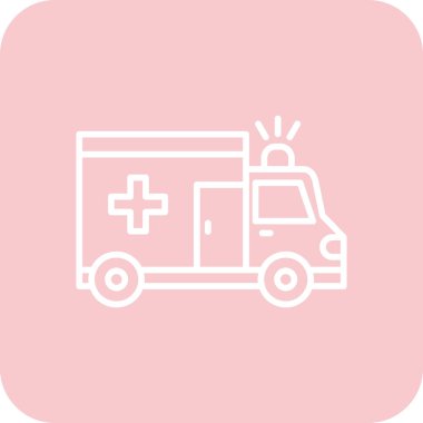 Kişisel ve ticari kullanım için ambülans vektör simgesi simgesi vektör çizimi..