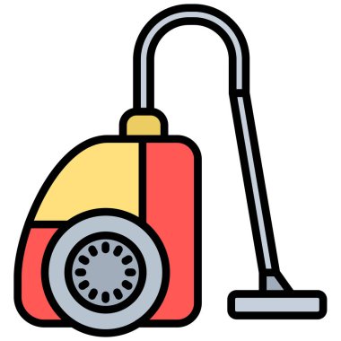 Elektrik süpürgesi simgesi, basit vektör illüstrasyonu