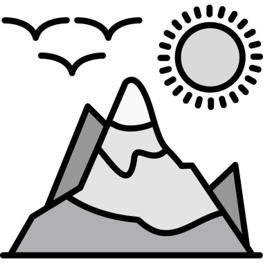 peyzaj ikonu vektör illüstrasyonu