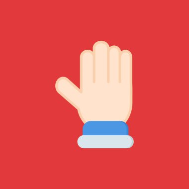 Düz renk dizaynlı el simgesi. Vektör çizimi. el simgesi vektörü
