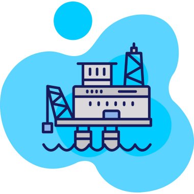 Petrol endüstrisi simgesi - ana hatları - biçiminde