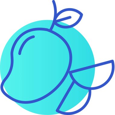 Mavi elma çizgi filminin vektör çizimi