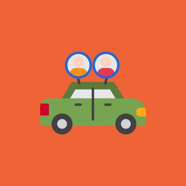 düz modern araba tasarım simgesi