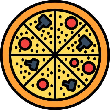 pizza. Web simgesi basit illüstrasyon