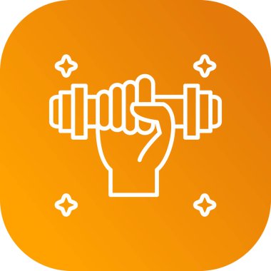 Düz dizayndaki tek bir izole halter simgesinin vektör çizimi.