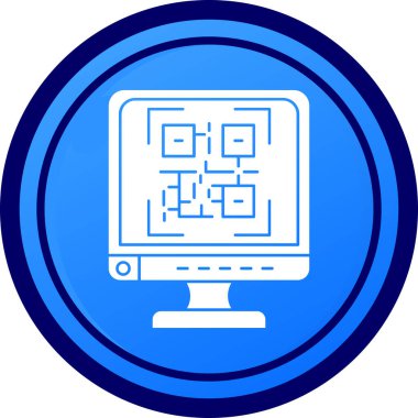 bilgisayar izleme simgesi, vektör illüstrasyonu