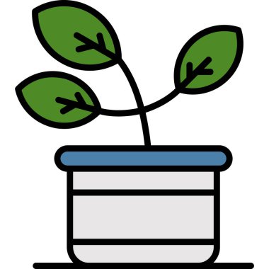 Bitki. Web simgesi basit illüstrasyon