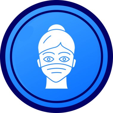 Yüz maskesi simgesi olan kız, vektör biçimi