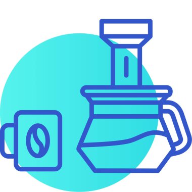 Kahve öğütücü simgesi, basit tasarım vektör çizimi