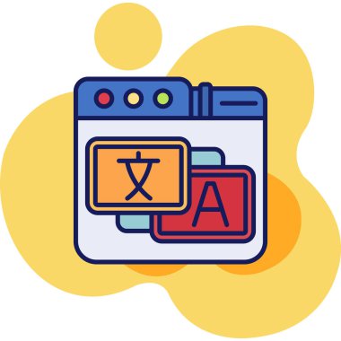 Web simgesi tasarımınız için vektör illüstrasyonu...