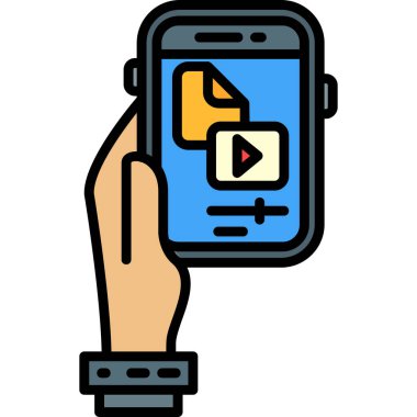 mobil uygulama simgesi. düzenlenebilir kalın tasarım renk dolgu tasarımı. vektör illüstrasyonu.