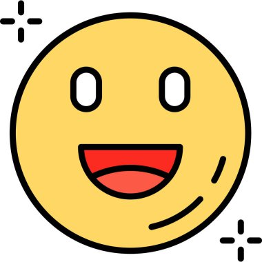 Mutlu yüz ifadeleri simgesi, emoji yüz çizimi çizimi çizimi