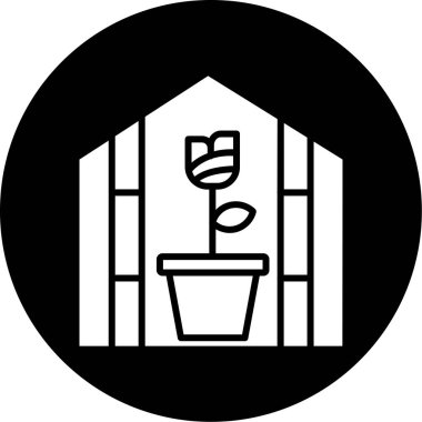 çiçek saksısı simgesi, vektör illüstrasyonu