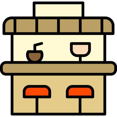 Kahve fincanı ikonu. Taslak kahve fincanı vektör simgesi rengi düz izole