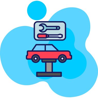 Araba yıkama. Basit illüstrasyon.