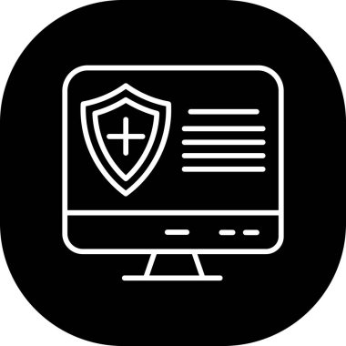 Ağ simgesi. Bilgisayar güvenlik sisteminin vektör çizimi