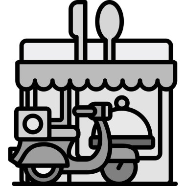 yemek dağıtım simgesi, basit illüstrasyon