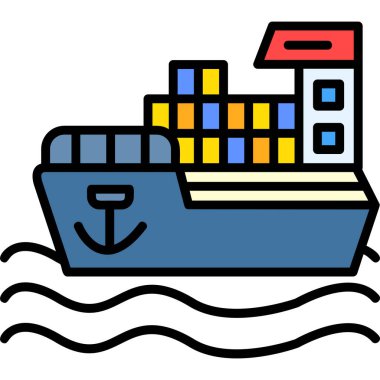 kargo gemisi ikon vektörü. taslak dağıtım işareti