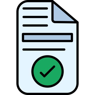 kontrol listesi belge simgesi. taslak liste listesi belge vektör rengi düz izole