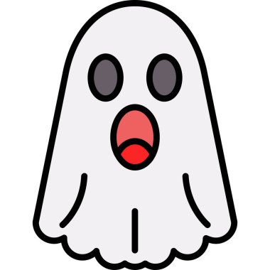 Hayalet simgesi, çizgi film vektör çizimi