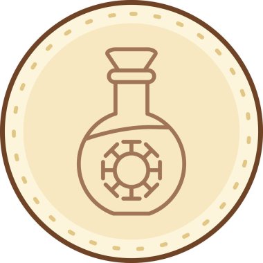 Şişeli bir fincanın vektör çizimi