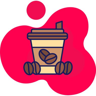 Kahve fincanı ana hatlarıyla doldurulmuş ikon