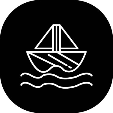 Gemi simgesi vektör illüstrasyonu