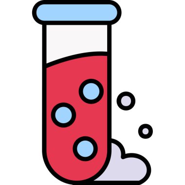 Test tübü simgesi rengi dış hat vektörü