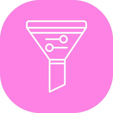 Beyaz arkaplanda izole edilmiş pembe ve beyaz vektör çizgisi simgesi