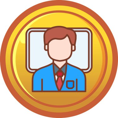 İş adamı simgesi, vektör illüstrasyonu