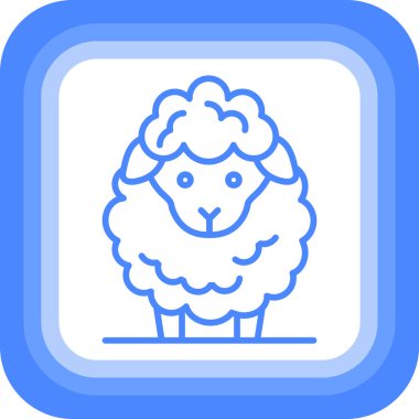 Koyun. Web simgesi vektör illüstrasyonu
