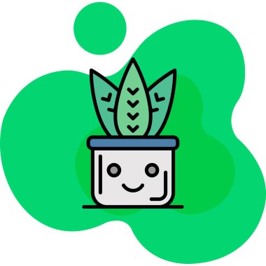 Kaktüs ikonu. Web için kaktüs vektör simgelerinin özet çizimi