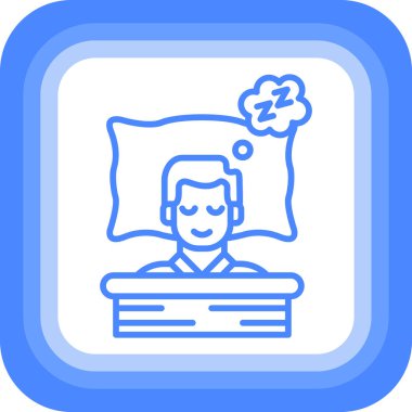 Tabletli uyuyan adam. Web simgesi basit illüstrasyon