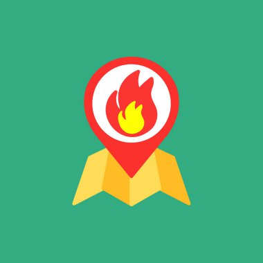 Harita işaretli uzun bir gölge alevinin gösterimi