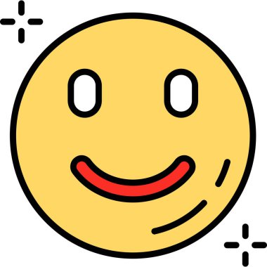 yüz ikonu. Web için emoji vektör simgelerinin özet çizimi