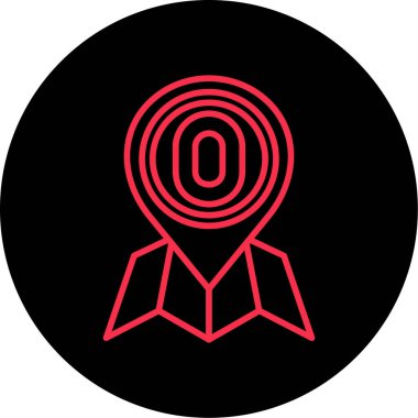 Harita işaretçisi düz kırmızı yuvarlak vektör simgesi.