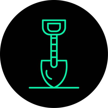 Benzersiz Kürek Vektörü Kabartma Simgesi