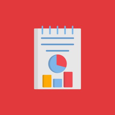 İş analiz simgesinin düz vektör illüstrasyonu